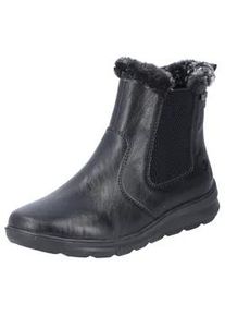 Winterboots Rieker, Damen, Gr. 36, schwarz, Elastischer Einsatz, Lederimitat, Textil, Schuhe Winterboots, Chelseaboots, Stiefelette, mit wasserabweisender RiekerTEX-Membran