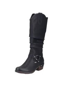 Westernstiefel Rieker, Damen, Gr. 39, Normalschaft, schwarz, Lederimitat, unifarben, Schuhe, Blockabsatz, Cowboystiefel mit wasserabweisender RiekerTEX-Membran