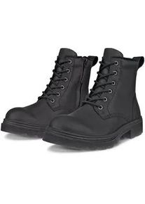 Schn&uuml;rboots Ecco "GRAINER W", Damen, Gr. 36, schwarz, Leder, Schuhe Schn&uuml;rboots, Stiefelette, Winterboots, Blockabsatz, mit Schurwollfutter