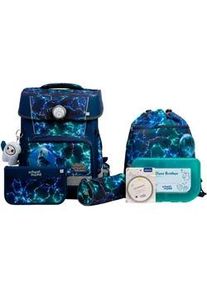 Schulranzen School-Mood "Champion Pro", Kinder, Gr. B/H/T: 30cm x 40cm x 23cm, felix (wolf) mit moodie karli kraft, Polyester, Rucks&auml;cke, mit LED-Patchy