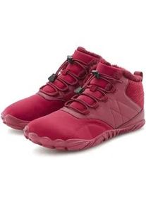 Stiefelette Vivance "Freizeitschuh, Halbschuh, Sneaker", Damen, Gr. 38, rot (beere, rot), Obermaterial: 100% Textilmaterial. Decksohle: 100% Textilmaterial. Futter: 100% Textilmaterial. Laufsohle: 100% Synthetik, unifarben, Basic, Schuhe Stiefelette, zum Reinschl&uuml;pfen mit elastischen Schn&uuml;rb&auml;ndern und Warmfutter VEGAN