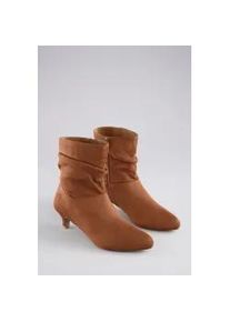 Stiefelette ANISTON SHOES, Damen, Gr. 37, braun (cognacfarben), Textil, Veloursleder, Schuhe Stiefelette, Boots mit slouchy Schaft - NEUE KOLLEKTION