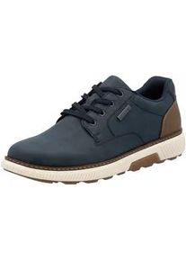 Sneaker Rieker, Herren, Gr. 46, dunkelblau, nuss, Lederimitat, unifarben mit Farbeinsatz, Schuhe Sneaker, Halbschuh, Schn&uuml;rschuh, Casual Sneaker mit weichem Schaftrand, TEX