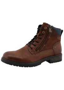 Schn&uuml;rboots Mustang SHOES "Marcas", Herren, Gr. 44, braun, Lederimitat, used, Basic, Schuhe Schn&uuml;rboots, Business Stiefel, Boots mit Textilfutter
