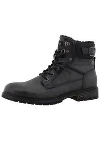 Winterboots Mustang SHOES "Marcas", Herren, Gr. 44, grau (dunkelgrau), Lederimitat, Basic, Schuhe Winterboots, Business Stiefel, Boots mit Warmfutter
