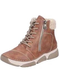 Schn&uuml;rstiefelette Rieker "Rieker Stiefelette Lederimitat/Textil", Damen, Gr. 39, zimt, Lederimitat, Textil, Schuhe Schn&uuml;rstiefelette
