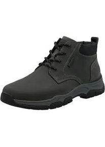 Schn&uuml;rboots Rieker, Herren, Gr. 41, schwarz (dunkelgrau, schwarz), Nubukleder, Schuhe Schn&uuml;rboots, Stiefelette, Casual Boots mit Schaftrandpolsterung, TEX-Membran