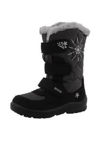 Winterstiefel Lurchi "Kiku SYMPATEX", Damen, Gr. 29, schwarz (schwarz, grau), Lederimitat, Textil, Schuhe Winterstiefel, Klettstiefel mit Glitzer, Gr&ouml;&szlig;enschablone zum Download