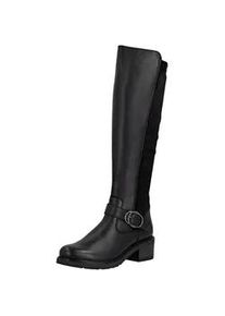 Stiefel Remonte, Damen, Gr. 38, Normalschaft, schwarz, Leder, Textil, Schuhe Stiefel, Langschaftstiefel, Stretch-Stiefel, Blockabsatz, Innenrei&szlig;verschluss