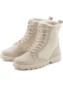 Stiefelette Vivance "Stiefel, Boots", Damen, Gr. 41, beige, Obermaterial: 100% Lederimitat. Decksohle: 100% Textilmaterial. Futter: 100% Textilmaterial. Laufsohle: 100% Synthetik, unifarben, Schuhe Stiefelette, mit Warmfutter VEGAN