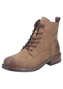 Schn&uuml;rstiefelette Rieker, Damen, Gr. 38, braun, Lederimitat, used, Basic, Schuhe Schn&uuml;rstiefelette, Schn&uuml;rboots, Casual-Boots in aktueller Used-Optik