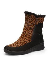 Winterstiefelette Ara "M&Uuml;NCHEN", Damen, Gr. 39, leo, schwarz, Lederimitat, Textil, Schuhe Winterstiefelette, Snowboots, Winterstiefel mit Gore-Tex und schuhweite H (sehr weit)