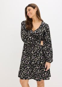 bonprix Tunika-Jerseykleid, schwarz, Gr.40/42 (M), Sommerliches Kleid mit ausgestelltem Rockteil