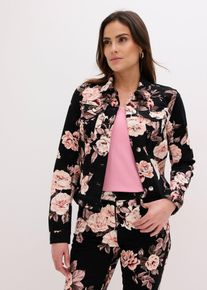 bonprix Twill-Jacke aus Baumwolle, schwarz, Gr.50, bequeme Twill-Jacke aus Baumwolle, 97% Baumwolle
