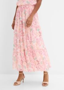 bonprix Maxirock aus softem Mesh, rosa, Gr.48/50 (XL), femininer Maxirock aus softem Mesh mit Gummibund