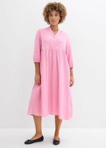 bonprix Tunika-Kleid aus softem Musselin, rosa, Gr.36, Kn&ouml;chellanges Kleid mit 7/8 &Auml;rmel und Rundhalsausschnitt., aus 100% Baumwolle
