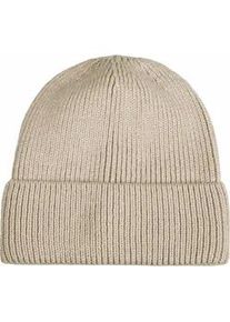 Beanie Capelli New York, Damen, camel, Strick, Materialmix, unifarben, M&uuml;tzen Beanie, Rippstrick, Wollanteil, w&auml;rmend