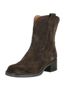 Bikerboots Gabor "Gabor Stiefelette Veloursleder", Damen, Gr. 40,5, braun, Veloursleder, Schuhe Bikerboots