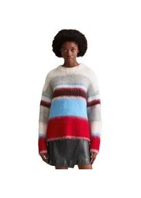 Marc O'Polo Strickpullover MARC O'POLO DENIM "aus flauschigem Wolle-Mohairwolle-Mix", Damen, Gr. L, sanftes wei&szlig;, Obermaterial: 36% Schurwolle, 31% Polyamid, 15% Polyester, 15% Mohair, 3% Elasthan, gestreift, Rundhals, Pullover Strickpullover