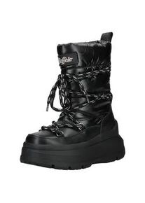 Schn&uuml;rstiefel Buffalo "Buffalo Stiefel Lederimitat/Textil", Damen, Gr. 38, schwarz, Lederimitat, Textil, Schuhe Schn&uuml;rstiefel