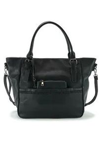 Henkeltasche Harpa, Herren, Gr. B/H/T: 15cm x 31cm x 44cm, schwarz, Lederimitat, unifarben, Taschen, mit abnehmbarem Kosmetikt&auml;schchen