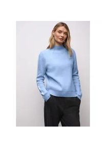 Strickpullover Street One, Damen, Gr. 46, frosted blau meliert, Stoff, 33% Polyester, 31% Polyacryl, 24% Baumwolle, 12% Polyamid, unifarben, normal normal, hoch geschlossener Ausschnitt, Rippb&uuml;ndchen, Pullover Strickpullover, Grobstrick