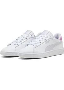 Sneaker Puma "Smash 3.0 Sneakers Jugendliche", Kinder, Gr. 38, wei&szlig; lavender pop lila, Obermaterial: Textil, Kuhleder, Synthetik, Leder; Futter: Textil; Innensohle: Textil; Laufsohle: Gummi, Schuhe Sneaker