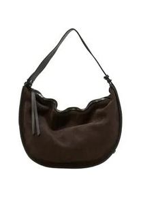 Marc O'Polo Umh&auml;ngetasche MARC O'POLO "im Slouchy-Shape mit festem Boden", Damen, Gr. B/H/T: 13cm x 26cm x 13cm, shaded braun, Leder, unifarben, Taschen Umh&auml;ngetasche