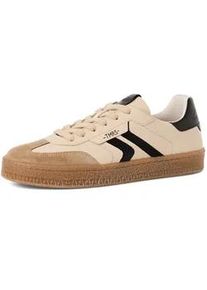 Sneaker Tamaris, Herren, Gr. 43, beige kombiniert, Lederimitat, Textil, Veloursleder, kontrastfarbene Details, Schuhe Sneaker, Freizeitschuh, Halbschuh, Schn&uuml;rschuh mit Kontrastbesatz, f&uuml;r Herren