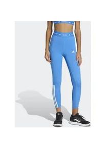 Trainingstights Adidas PERFORMANCE "TECHFIT 3-STREIFEN 7/8-LEGGINGS", Damen, Gr. S, N-Gr, ray blau, normal, gr., Obermaterial: 73% Polyester, 27% Elasthan, 7/8-L&auml;nge, Hosen