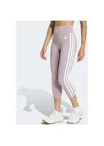 Trainingstights Adidas PERFORMANCE "OPTIME ESSENTIALS WORKOUT 3-STREIFEN 3/4 LEGGINGS", Damen, Gr. XXL, N-Gr, preloved fig, wei&szlig;, Obermaterial: 85% Polyester, 15% Elasthan, 3/4-L&auml;nge, Hosen