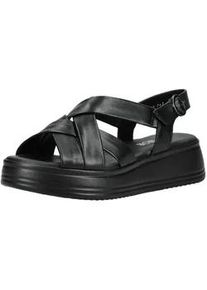 Keilsandalette Gabor COMFORT "Gabor Comfort Sandalen Glattleder", Damen, Gr. 40, schwarz, Glattleder, Schuhe