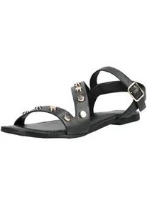 Riemchensandale Gioseppo "Gioseppo Sandalen Leder", Damen, Gr. 38, schwarz, gold, Leder, Schuhe Riemchensandale