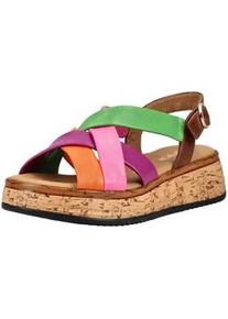 Keilsandalette Gabor COMFORT "Gabor Comfort Sandalen Glattleder", Damen, Gr. 40, multicolor, Glattleder, Schuhe