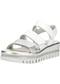 Plateausandaletten Gabor "Gabor Sandalen Glattleder", Damen, Gr. 39, silber, wei&szlig;, Glattleder, Schuhe