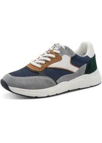 Sneaker Tamaris, Herren, Gr. 41, navy kombiniert, Glattleder, Textil, Veloursleder, kontrastfarbene Details, Schuhe Sneaker, Freizeitschuh, Schn&uuml;rschuh mit modischen Kontrastbes&auml;tzen, f&uuml;r Herren