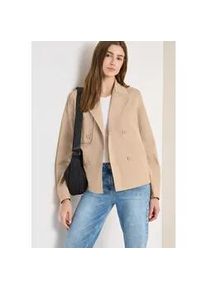 Kurzjacke Cecil, Damen, Gr. XXL (46), crispy camel, Web, Obermaterial: 100% Baumwolle. Futter: 100% Polyester, unifarben, l&auml;ssig geschnitten h&uuml;ftlang, V-Ausschnitt, Jacken Kurzjacke, Trenchcoat mit Reverskragen