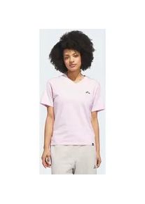 T-Shirt Adidas SPORTSWEAR "SUMMER SLIDE GRAPHIC MIT V-AUSSCHNITT", Damen, Gr. S, clear pink, Obermaterial: 100% Baumwolle, Shirts T-Shirt