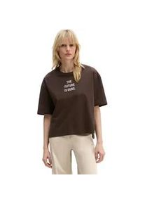 Marc O'Polo T-Shirt MARC O'POLO "aus reiner Bio-Baumwolle", Damen, Gr. XL, burnt coffee, Obermaterial: 100% Baumwolle, unifarben, Basic, regular fit, Shirts T-Shirt