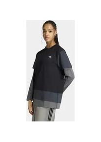 Langarmshirt Adidas ORIGINALS "LOOSE FIT LONGSLEEVE, LAGENLOOK", Damen, Gr. XS, schwarz, Obermaterial: 100% Baumwolle, normal, Rundhals, Shirts Langarmshirt