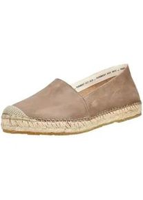 Espadrille Pavement "Pavement Halbschuhe Leder", Damen, Gr. 38, taupe, Leder, Schuhe Espadrille