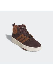 Winterboots adidas Sportswear "KINDER HOOPS 4.0 MITTELHOHER", Damen, Gr. 40, shadow braun, supplier colour, sanftes wei&szlig;, Leder, Synthetik, Schuhe Winterboots, f&uuml;r Kinder & Jugendliche