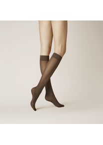 Kniestr&uuml;mpfe Kunert "VELVET 40", Damen, Gr. 39-42, espresso, Obermaterial: 89% Polyamid, 11% Elasthan, normal, Socken Kniestr&uuml;mpfe, bequemer, druckfreier Wohlf&uuml;hlbund, semi-blickdicht, matt-schimmernd