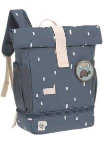L&auml;ssig Kinderrucksack L&Auml;SSIG "Happy Prints, Mini Rolltop, Midnight Blue", M&auml;dchen, Gr. B/H/T: 23cm x 33cm x 11cm, blau (midnightblau), Polyester, Rucks&auml;cke Kinderrucksack
