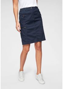 Cargorock Aniston CASUAL, Damen, Gr. 46, blau (marine), Web, Obermaterial: 97% Baumwolle, 3% Elasthan, figurumspielend kniefrei, R&ouml;cke Cargorock, mit figurfreundlichen Teilungsn&auml;hten, Topseller