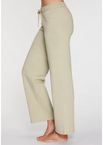 H.I.S. Relaxhose H.I.S, Damen, Gr. 44/46, N-Gr, salbei, angeraute Sweatware, Obermaterial: 50% Polyester, 30% Viskose, 20% Baumwolle, unifarben, Basic, bequem lang, Hosen Relaxhose, mit weitem Bein und aus ultraweicher Sweatqualit&auml;t, Loungewear