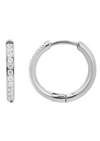 Adelia&acute;s Paar Creolen ADELIA&acute;S "Damen Ohrringe &iquest; Klappcreole aus Titan mit Strass Steinchen", silber, Ohrringe, Damen, Paar Creolen