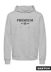 Jack & Jones Kapuzensweatshirt JACK & JONES "JPRBLACHARLES SWEAT HOOD FST", Herren, Gr. XS, wei&szlig; melange, angeraute Sweatware, Obermaterial: 100% Polyester, bedruckt, meliert, regular fit normal, Rundhals, Rippb&uuml;ndchen, Sweatshirts Kapuzensweatshirt