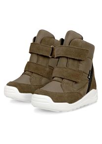 Snowboots Ecco "Winterstiefel URBAN MINI", Jungen, Gr. 30, gr&uuml;n (khaki), Textil, Veloursleder, Schuhe Snowboots, Winterboots, Klettstiefel, Winterstiefel mit Klettriemchen, GORE-TEX