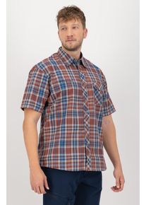 Outdoorhemd DEPROC Active "COPPER II NEW Men", Damen, Gr. XXXL (58), Normalgr&ouml;&szlig;en, braun, navy, 100% Polyester, Hemden Outdoorhemd, auch in Gro&szlig;en Gr&ouml;&szlig;en erh&auml;ltlich